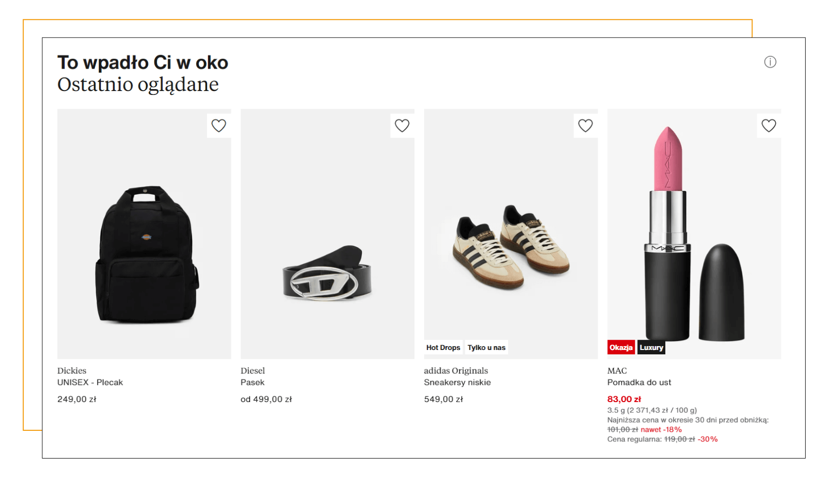 zalando - ostatnio pokazane