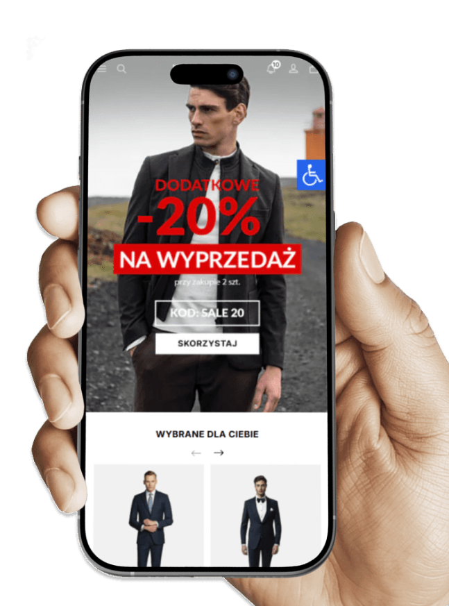 Telefon z wyświetloną reklamą