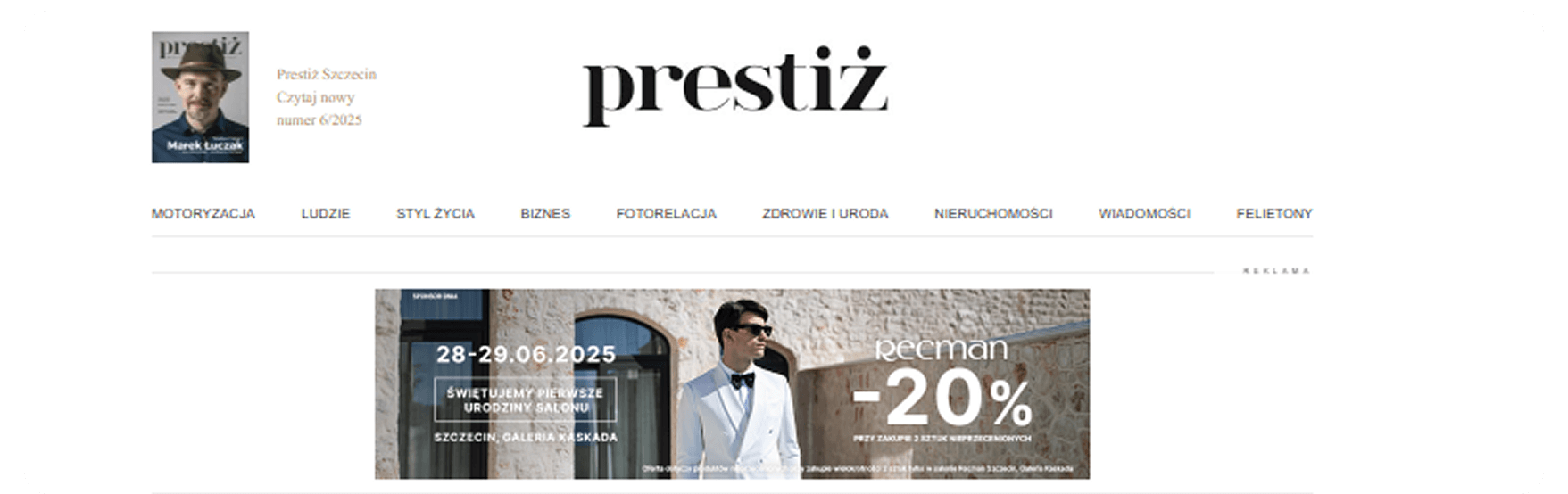 Baner z serwisu lokalnego www.prestizszczecin.pl