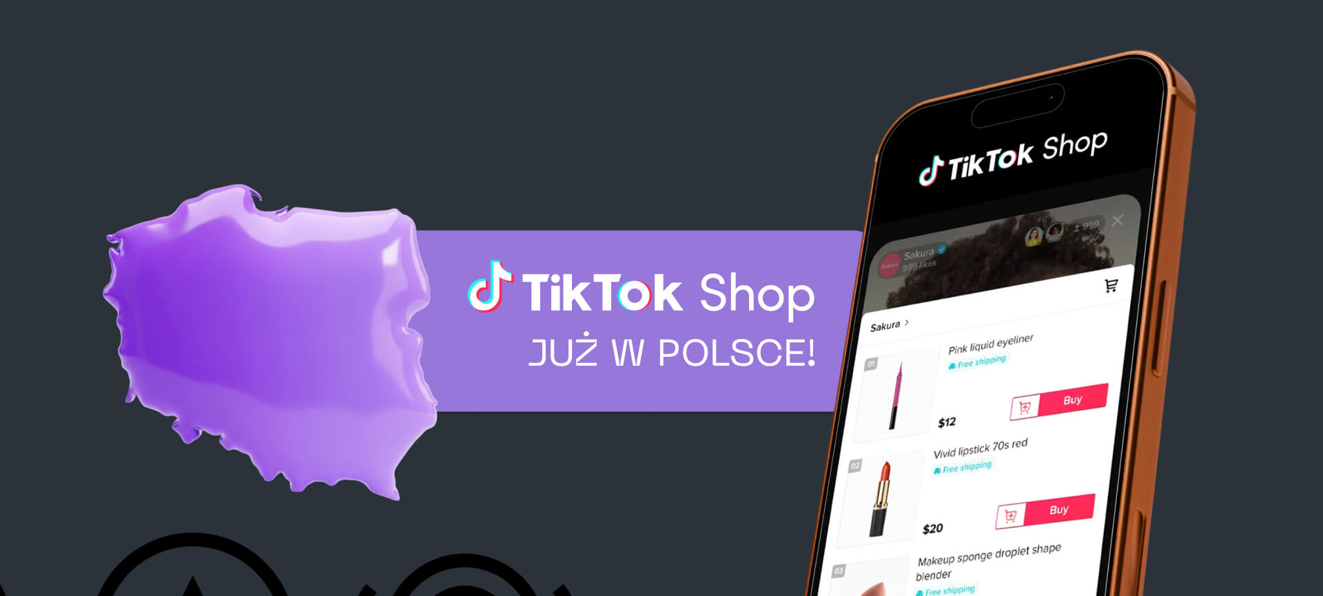 Grafika o wprowadzeniu TikTok Shop w Polsce