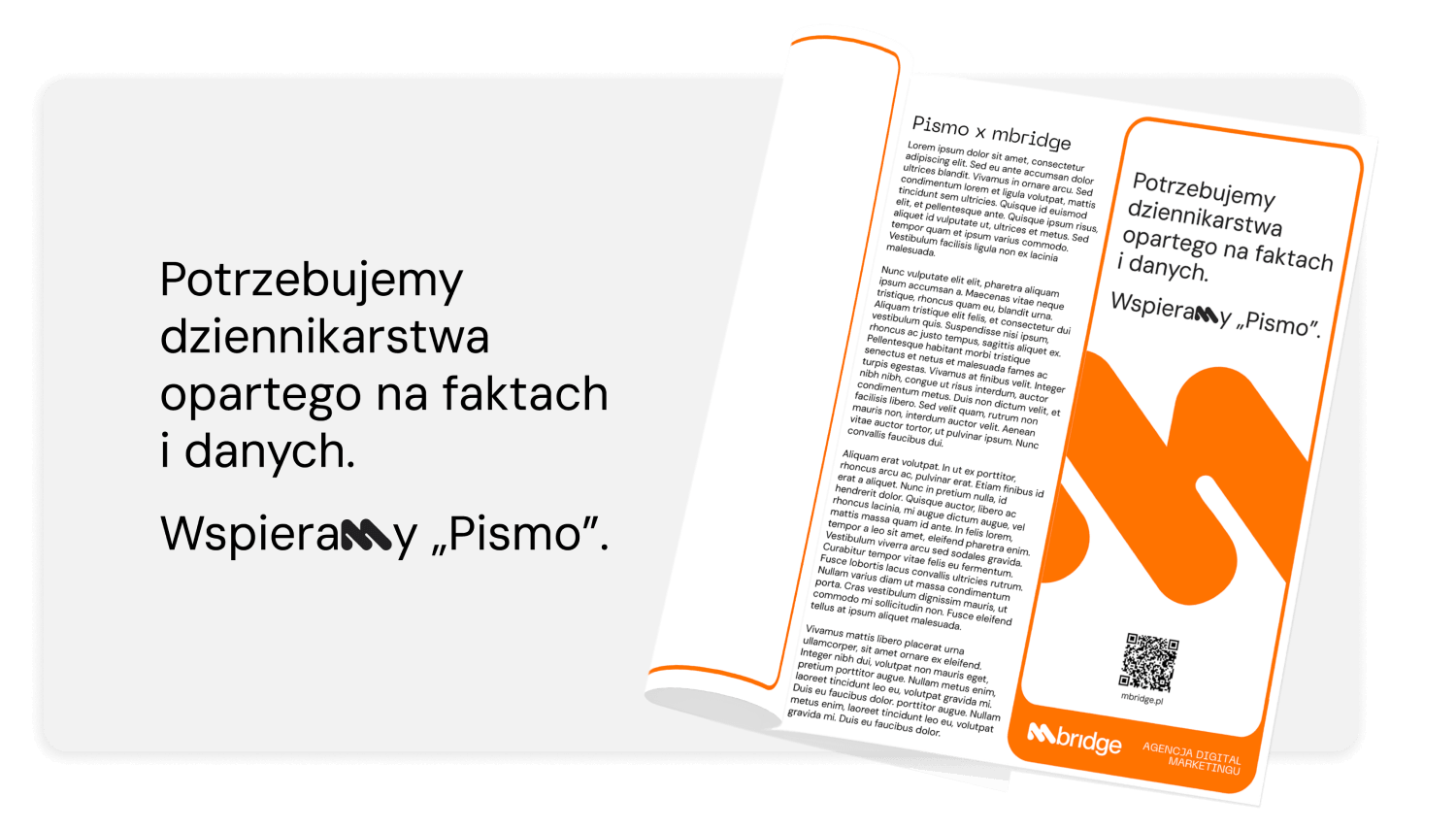 Grafika mbridge wspiera "Pismo"