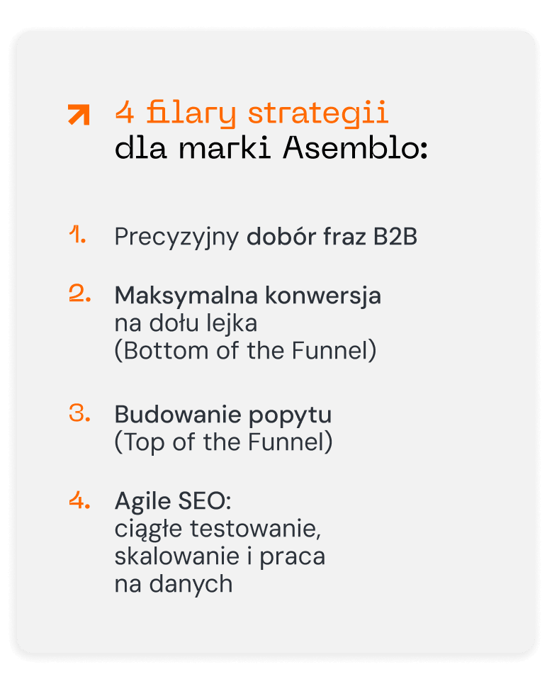 Strategia SEO – case study Asemblo